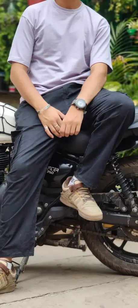 Solid plain T-shirt (Lavender) (M)