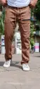 Brown Straight-fit Cargo Pants
