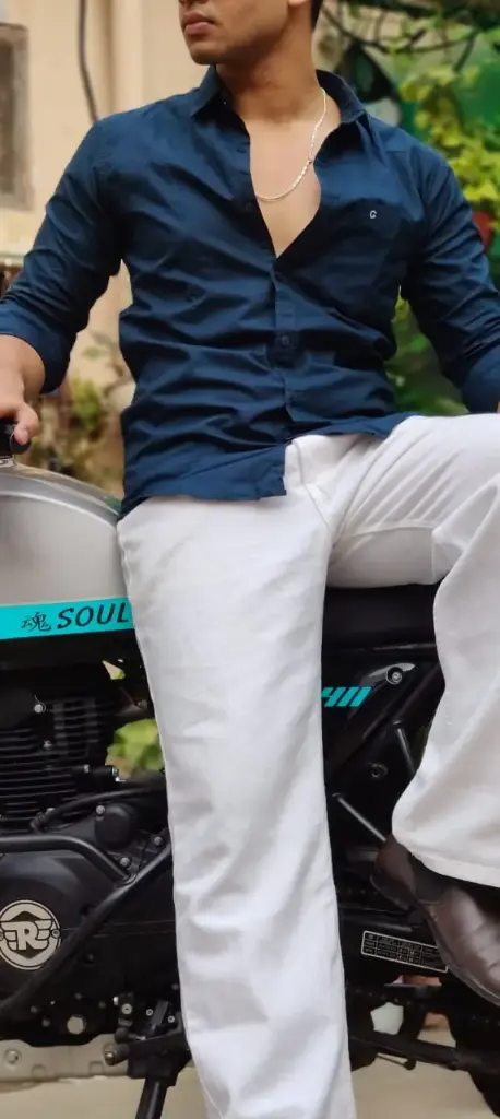 Premium Cotton Plain Shirts (Dark Navy Blue) (M)