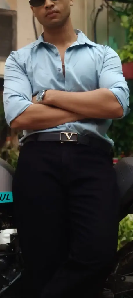 Premium Partywear Shirt (Sky Blue) (M)