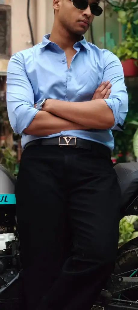 Premium Partywear Shirt (Oxford Blue) (M)