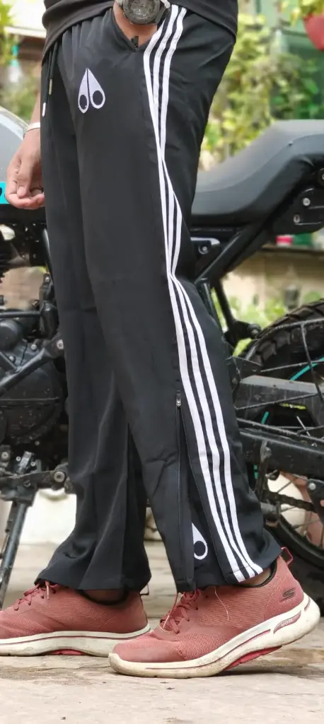 Boot-Cut Track Pants (Jet Black) (M)