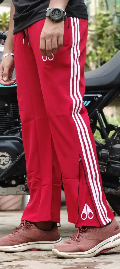 Boot-Cut Track Pants (Red) (M)