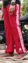 Boot-Cut Track Pants (Red)