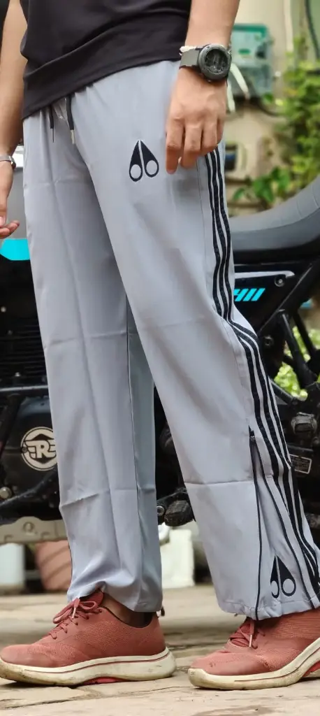 Boot-Cut Track Pants (Grey)