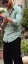Imported Partywear Shirt(Mint Green)