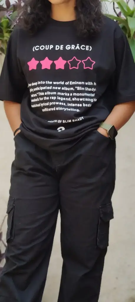 Smile Bot Premium Oversize T-shirt (Black) (M)