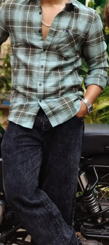 Buberry Classic Mint-green Tartan Checks Shirt (M)