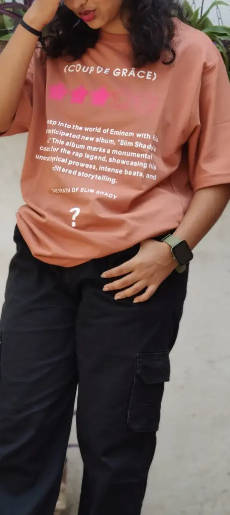 Smile Bot Premium Oversize T-shirt (Rust Brown)