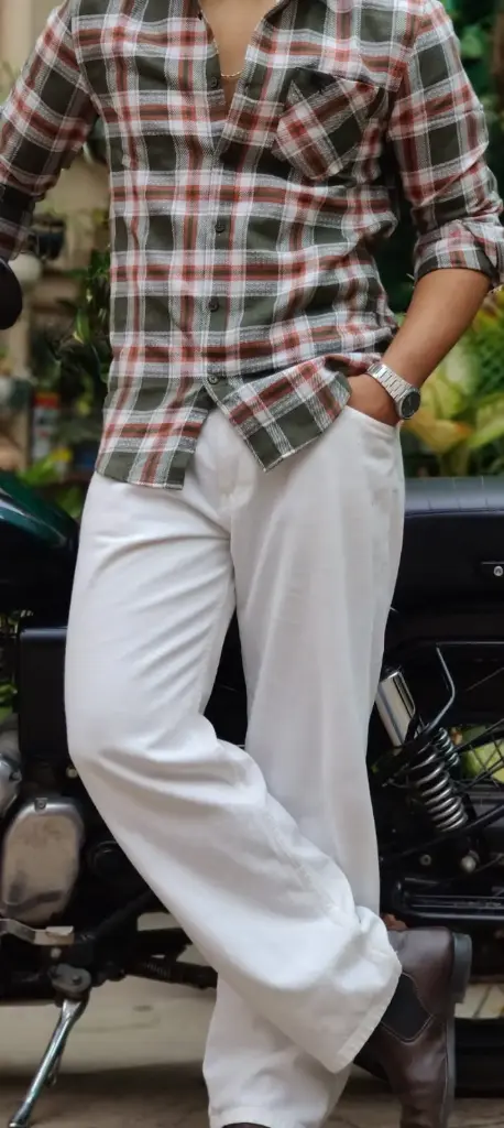 Buberry Classic Olive-green Tartan Checks Shirt (M)