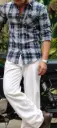 Buberry Classic Navy Windowpane Checks Shirt 