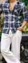 Buberry Windowpane Deep-indigo Tartan Checks Shirt