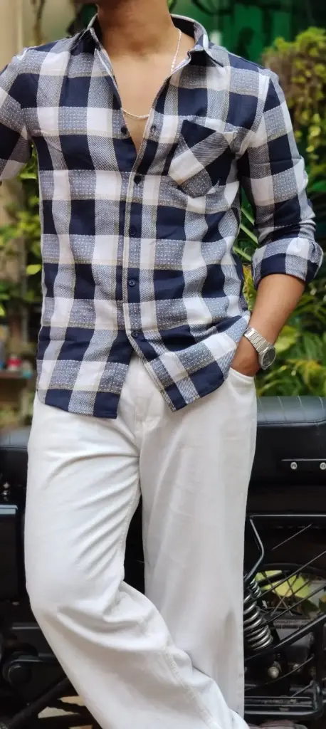 Buberry Deep-indigo Urban Tartan Checks Shirt (M)