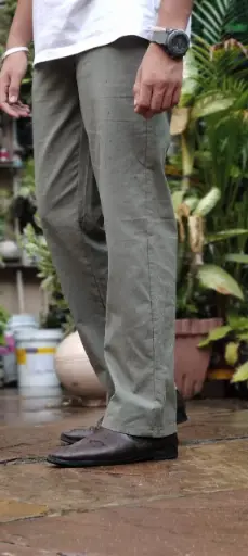Dark Green Linen Pants