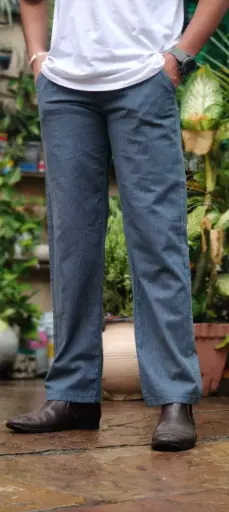 Teal Blue Linen Pants