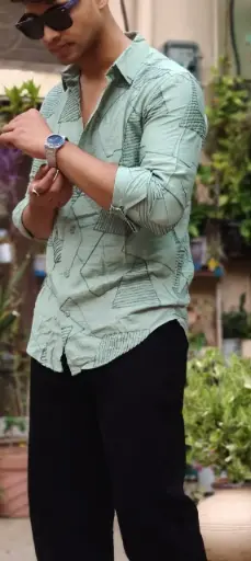 Imported Partywear Shirt(Mint Green)