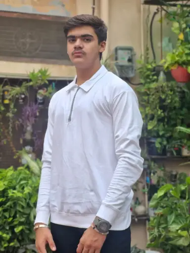 zippered collar casual pullovers (White)