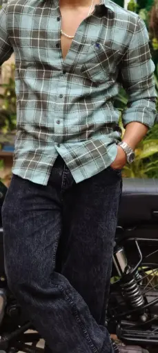 Buberry Classic Mint-green Tartan Checks Shirt