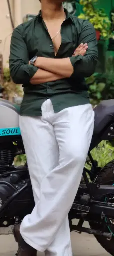 Premium Cotton Plain Shirt (Dark Forest Green)